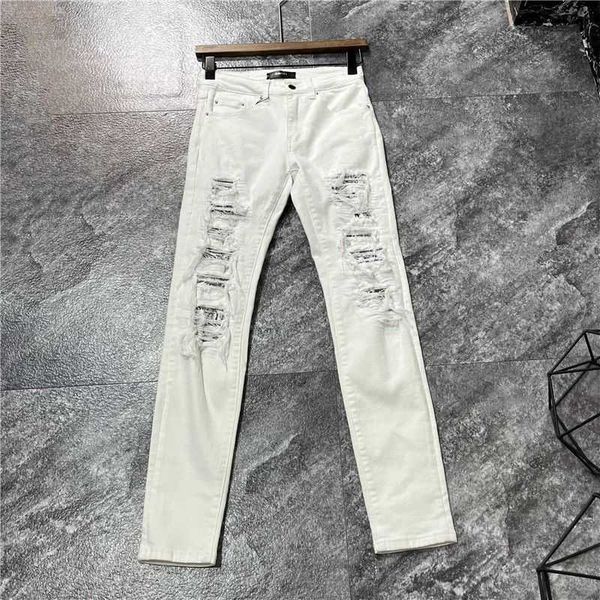 jeans mens am1r1 trousers pants mirri ripped fashion designer brand white men's cashew flower patch high street slim fit elastic hip ho, Blue
jeans mens am1r1 trousers pants mirri ripped fashion designer brand white men's cashew flower patch high street slim fit elastic hip ho, Blue