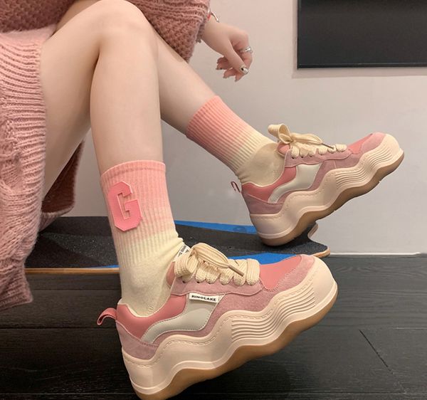 women platform sneakers shoes spring lightweight platform shoes round toe chunky shoes lace up flat skateboard shoe for female, Black
women platform sneakers shoes spring lightweight platform shoes round toe chunky shoes lace up flat skateboard shoe for female, Black