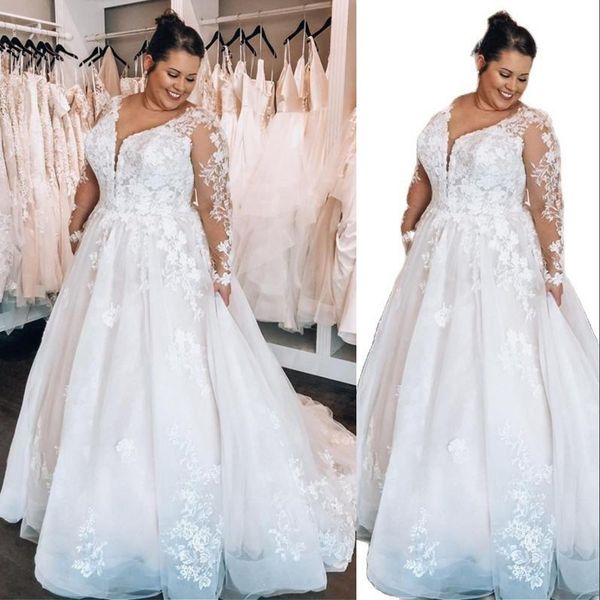 2023 a line wedding dress plus size illusion long sleeves vintage lace appliques v neck floor length beach bridal gowns robe de mariee desig, White
2023 a line wedding dress plus size illusion long sleeves vintage lace appliques v neck floor length beach bridal gowns robe de mariee desig, White