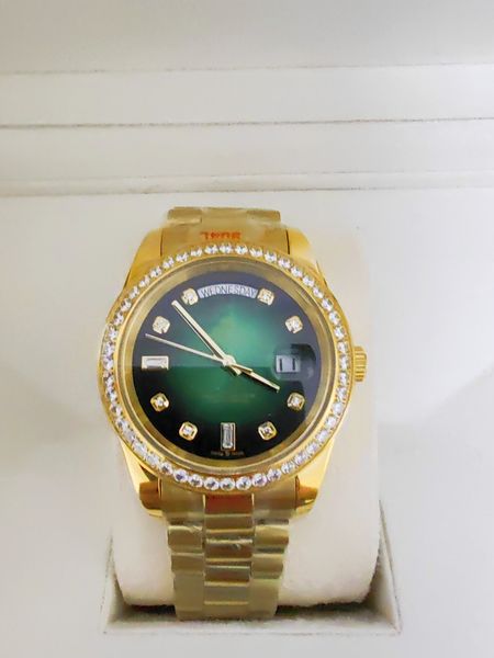 original box certificate 18k gold president male watches day date diamonds green dial watch men stainless diamond bezel automatic wristwatch, Slivery;brown
original box certificate 18k gold president male watches day date diamonds green dial watch men stainless diamond bezel automatic wristwatch, Slivery;brown