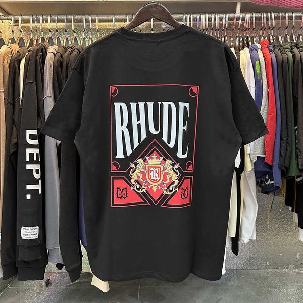 enc9 men's and women's high street t shirt fashion brand rhude oversized meichao spring summer card printed cotton loose os couple, White
enc9 men's and women's high street t shirt fashion brand rhude oversized meichao spring summer card printed cotton loose os couple, White