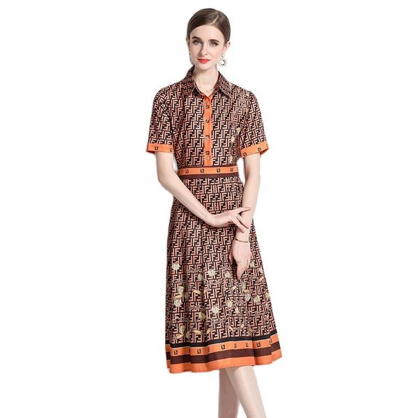 2023 vintage chic printed summer dresses women designer short sleeve button shirt midi dress elegant runway slim fitting office casual cloth, Black;gray
2023 vintage chic printed summer dresses women designer short sleeve button shirt midi dress elegant runway slim fitting office casual cloth, Black;gray