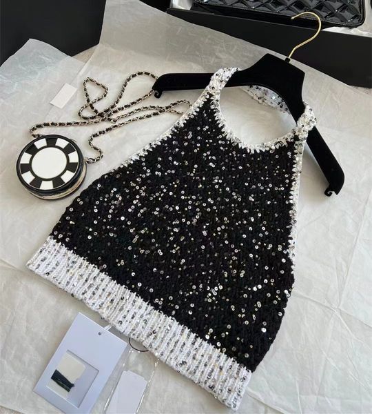 chan 2023 summer new women's logo tube vest sequins t-shirt hollow out grade casual shirt sling fashion ootd polo shirt mother's, White
chan 2023 summer new women's logo tube vest sequins t-shirt hollow out grade casual shirt sling fashion ootd polo shirt mother's, White