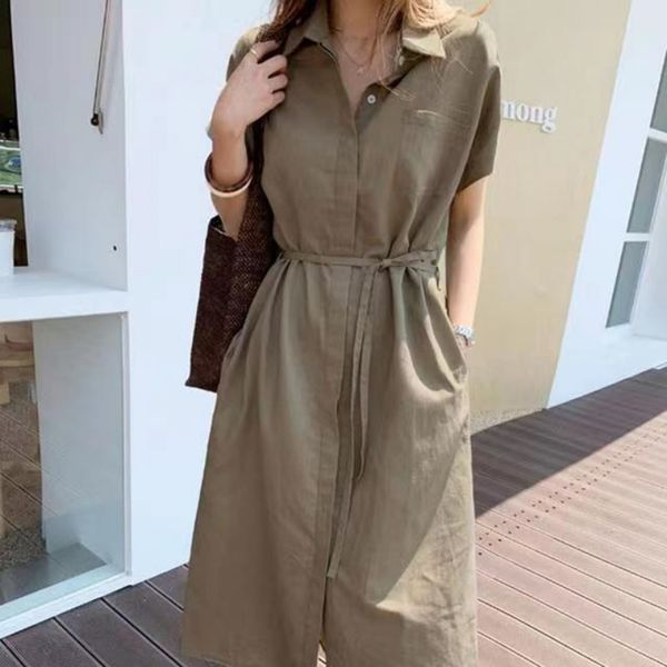 high-quality linen dress son 2022 summer women's loose cotton hemp short sleeve long shirt, Black;gray
high-quality linen dress son 2022 summer women's loose cotton hemp short sleeve long shirt, Black;gray