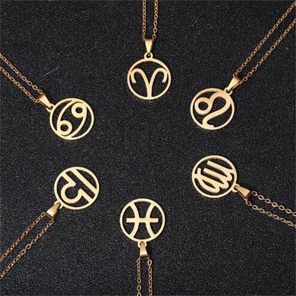 european and american fashion stainless steel star necklace 12 constellation pendant necklace chain men and women constellation symbol jewel, Silver
european and american fashion stainless steel star necklace 12 constellation pendant necklace chain men and women constellation symbol jewel, Silver