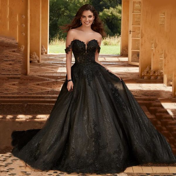 2023 black gothic wedding dress lace applique beaded a-line long tulle sequin bridal gowns sweetheart neckline off the shoulder vintage brid, White
2023 black gothic wedding dress lace applique beaded a-line long tulle sequin bridal gowns sweetheart neckline off the shoulder vintage brid, White