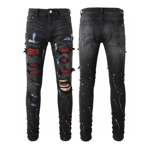 jeans mens am1r1 trousers pants mirri ripped fashion designer brand red diamond hip hop high street leisure cool niche ins celebrity 0d18, Blue
jeans mens am1r1 trousers pants mirri ripped fashion designer brand red diamond hip hop high street leisure cool niche ins celebrity 0d18, Blue