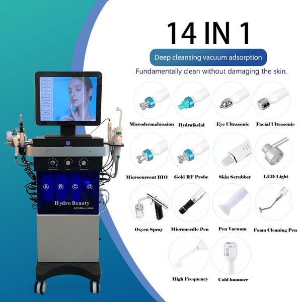 Image of Hydra Skin Facial Microdermabrasion Hydro Dermabrasion Machine 14 in 1 Skin Care Hydrodermabrasion Aqua Peel Deep Cleaning Beauty Salon Equipment