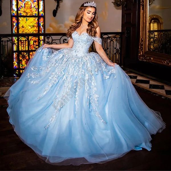 quinceanera dresses light sky blue appliques lace sweetheart princess ball gown with tulle plus size sweet 16 debutante party birthday vesti, Blue;red
quinceanera dresses light sky blue appliques lace sweetheart princess ball gown with tulle plus size sweet 16 debutante party birthday vesti, Blue;red