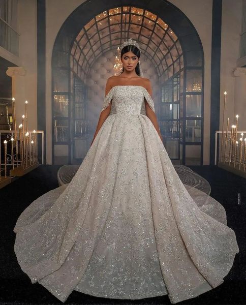 luxury ball gown wedding dresses bateau sleeveless off shoulder sequins appliques beaded floor length ruffles 3d lace bridal gowns plus size, White
luxury ball gown wedding dresses bateau sleeveless off shoulder sequins appliques beaded floor length ruffles 3d lace bridal gowns plus size, White