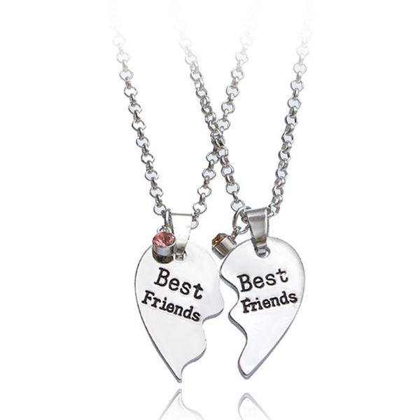 2pcs /set friends splicing heart woman necklace designer jewelry south american alloy silver plated rhinestone pendant girls necklaces short
2pcs /set friends splicing heart woman necklace designer jewelry south american alloy silver plated rhinestone pendant girls necklaces short