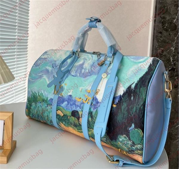 designer travel bag keepall bandouliere 50 men duffel luggage bags valise handbag women genuine leather oil painting wheat field dhgate shou
designer travel bag keepall bandouliere 50 men duffel luggage bags valise handbag women genuine leather oil painting wheat field dhgate shou