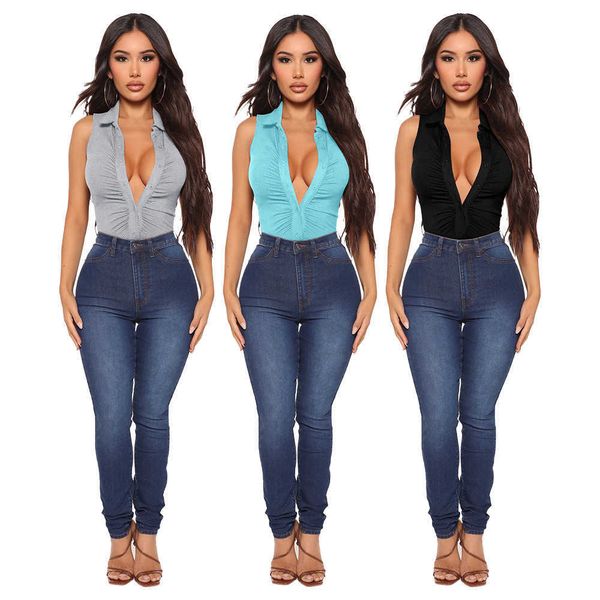 2023 women's dress spicy girls slim fit polo sleeveless ribbed fold slim fit bottom bodysuit, Black;gray
2023 women's dress spicy girls slim fit polo sleeveless ribbed fold slim fit bottom bodysuit, Black;gray