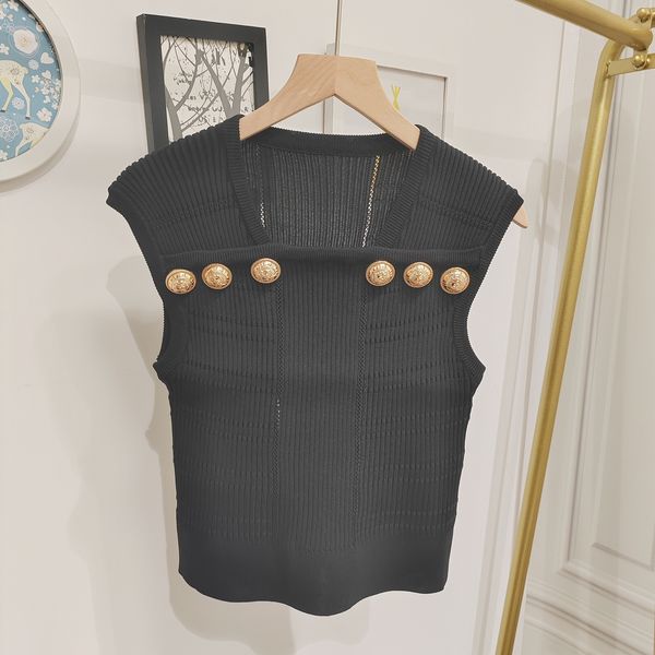 300 2023 runway spring women's sweaters brand same style t shirt sleeveless black purple pullover fashion clothes womens xue, White;black
300 2023 runway spring women's sweaters brand same style t shirt sleeveless black purple pullover fashion clothes womens xue, White;black