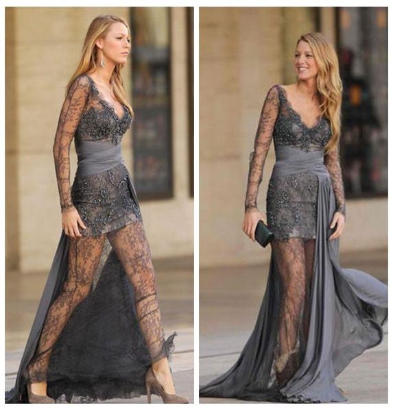 2018 grey long sleeves lace evening dresses zuhair murad grey prom dresses with chiffon sweep train gossip girls formal eveni3074356, Black
2018 grey long sleeves lace evening dresses zuhair murad grey prom dresses with chiffon sweep train gossip girls formal eveni3074356, Black