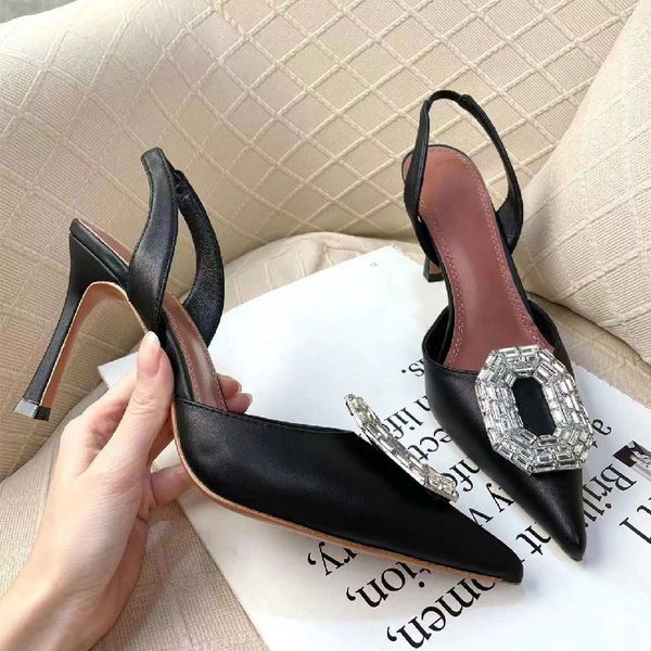 women satin rhinestone slingback dress shoes pumps women pointed toe crystal stiletto high heel sanals lady luxury party shoe, Black
women satin rhinestone slingback dress shoes pumps women pointed toe crystal stiletto high heel sanals lady luxury party shoe, Black