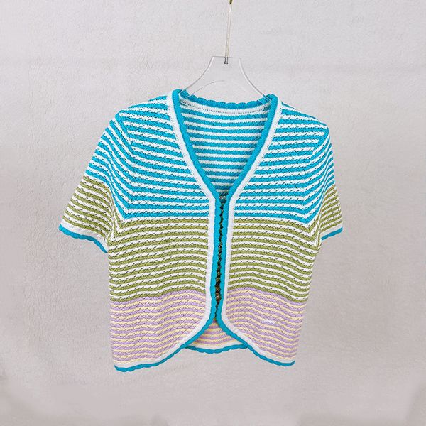 307 2023 runway autumn brand same style sweater short sleeve v neck cardigan fashion clothes womens xue, White;black
307 2023 runway autumn brand same style sweater short sleeve v neck cardigan fashion clothes womens xue, White;black