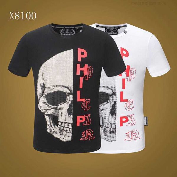 luxury philippuep lein new philippuepe brand pp short sleeve t-shirt men's skull head drill personality domineering round neck slim des, White;black
luxury philippuep lein new philippuepe brand pp short sleeve t-shirt men's skull head drill personality domineering round neck slim des, White;black