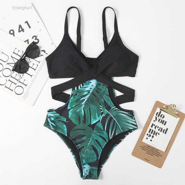 women's swimwear one-piece leaf flower color-blocking swimsuit with triangle bikini 1 rdme, White;black
women's swimwear one-piece leaf flower color-blocking swimsuit with triangle bikini 1 rdme, White;black