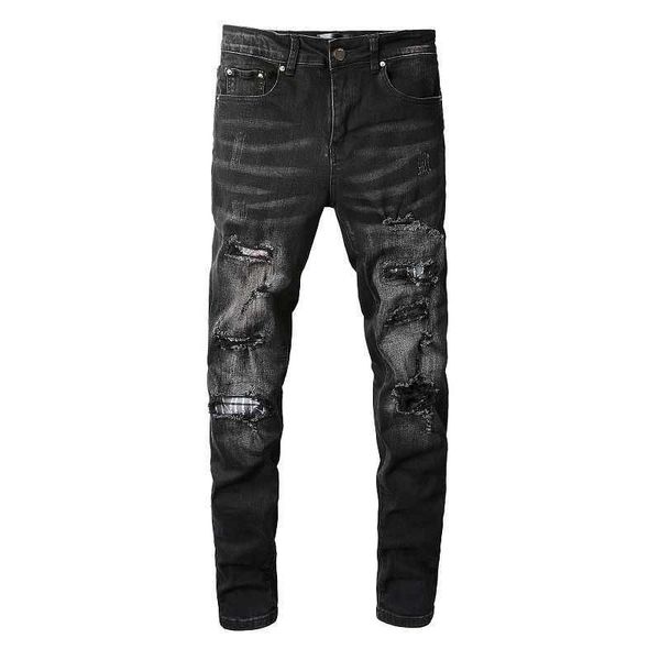 jeans mens am1r1 trousers pants mirri ripped fashion designer brand high street elastic black knife hole pattern patch fit male hip hop q3u0, Blue
jeans mens am1r1 trousers pants mirri ripped fashion designer brand high street elastic black knife hole pattern patch fit male hip hop q3u0, Blue