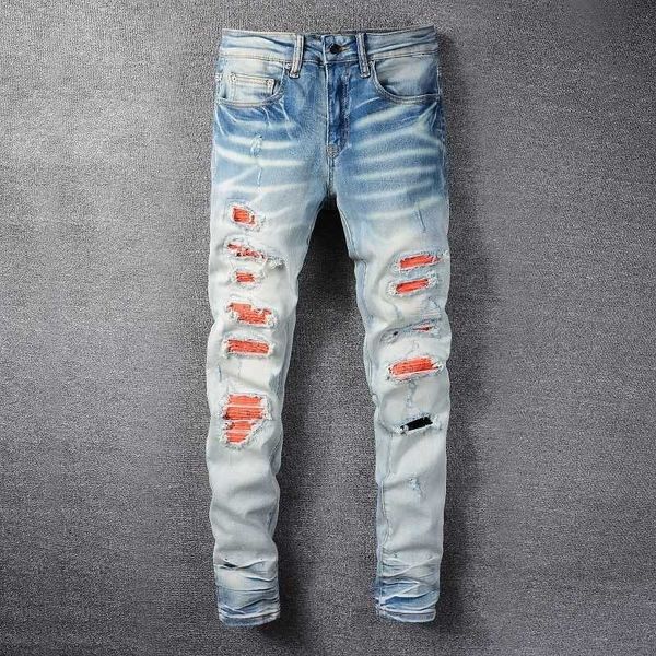 jeans mens am1r1 trousers pants mirri ripped fashion designer brand high street new wash worn patch men's slim fit leggings hip hop lei, Blue
jeans mens am1r1 trousers pants mirri ripped fashion designer brand high street new wash worn patch men's slim fit leggings hip hop lei, Blue