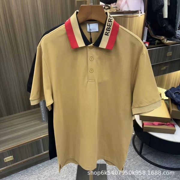 casual b burbry luxury designer version classic neckline letter cotton loose polo shirt correct version 4seasonal clothing1233, Black;white 
casual b burbry luxury designer version classic neckline letter cotton loose polo shirt correct version 4seasonal clothing1233, Black;white