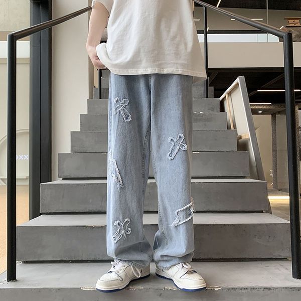 designer men chrome stack jean men baggy embroidery jeans quilting ripped hearts trend brand men's skinny straight streetwear pants, Blue
designer men chrome stack jean men baggy embroidery jeans quilting ripped hearts trend brand men's skinny straight streetwear pants, Blue