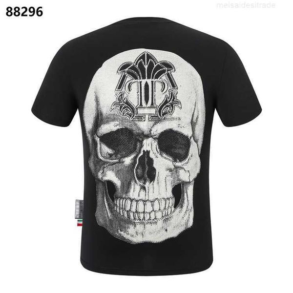 luxury philippuep lein summer pp men's short sleeve skull head drilling cotton t-shirt desigers qjz1, White;black 
luxury philippuep lein summer pp men's short sleeve skull head drilling cotton t-shirt desigers qjz1, White;black