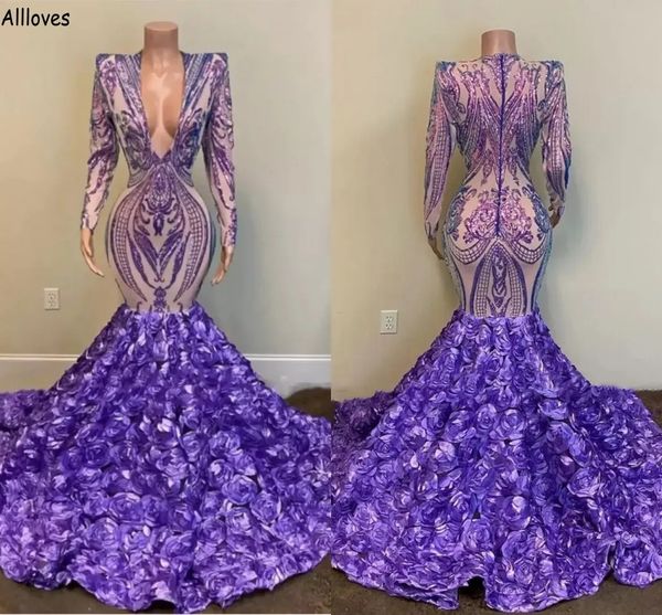lavender 3d flowers mermaid prom dresses with long sleeves plunging v neck sequined lace evening party gowns slim fitted plus size second re, Black
lavender 3d flowers mermaid prom dresses with long sleeves plunging v neck sequined lace evening party gowns slim fitted plus size second re, Black
