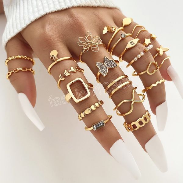 vintage hollow flower butterfly heart rings set for women geometric spiral shape chain ring 23pcs set fashion jewelry, Silver
vintage hollow flower butterfly heart rings set for women geometric spiral shape chain ring 23pcs set fashion jewelry, Silver