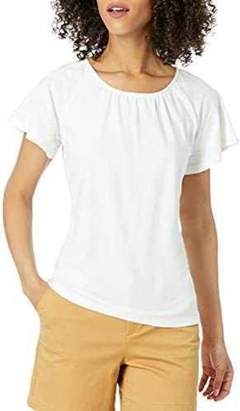 women's designer t-shirts classic-fit cape sleeve ppen crew neck t-shirt shorts sleeve cottons pihz, White
women's designer t-shirts classic-fit cape sleeve ppen crew neck t-shirt shorts sleeve cottons pihz, White