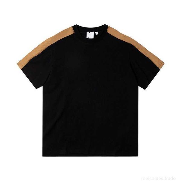 correct version b burbry luxury designer of 23ss bu's new plaid shoulder patchwork short-sleeved t-shirt high street versatile couples, White;black
correct version b burbry luxury designer of 23ss bu's new plaid shoulder patchwork short-sleeved t-shirt high street versatile couples, White;black