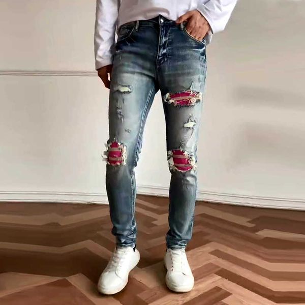jeans mens am1r1 trousers pants mirri ripped fashion designer brand high street -end slim fit men's new hip hop leisure cool niche ins, Blue
jeans mens am1r1 trousers pants mirri ripped fashion designer brand high street -end slim fit men's new hip hop leisure cool niche ins, Blue