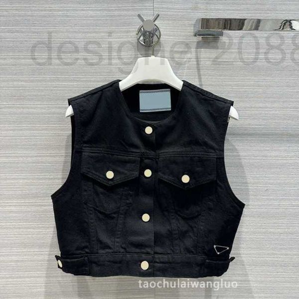 women's vests designer street fashionable and handsome work clothes short denim vest 7t37, Black;white
women's vests designer street fashionable and handsome work clothes short denim vest 7t37, Black;white
