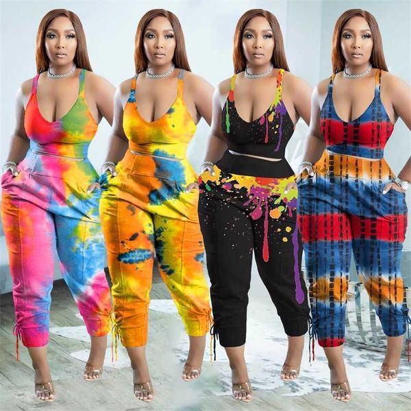 plus large 3xl 4xl 5xl women tracksuits scoop neck sling two piece outfits casual fashion tie-dye splash-ink two-piece suit, White
plus large 3xl 4xl 5xl women tracksuits scoop neck sling two piece outfits casual fashion tie-dye splash-ink two-piece suit, White