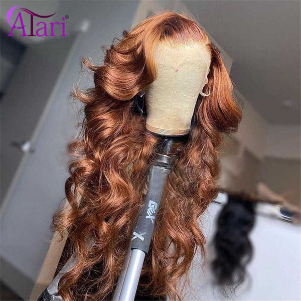 synthetic wigs 13x6 ginger brown body wave wigs brazilian human hair pre plucked 13x4 lace frontal transparent 5x5 closure 230227, Black