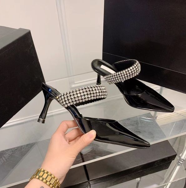 designer mules women dress shoes luxury black crystal strap mule in satin stiletto heel pointed toes eu35-40 with box party
designer mules women dress shoes luxury black crystal strap mule in satin stiletto heel pointed toes eu35-40 with box party