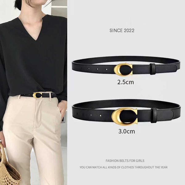 belts women's fashion versatile jeans decorative ins style c button belt simple trend, Black;brown