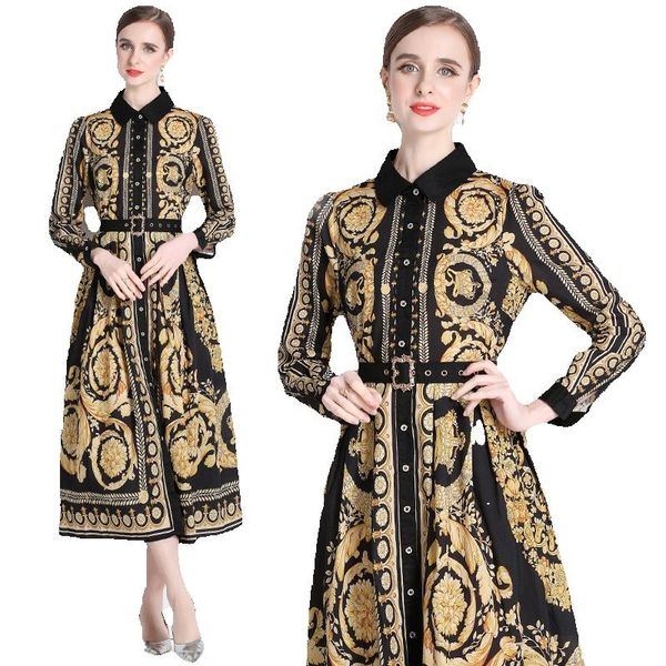 luxury baroque print midi dress long sleeve 2023 women designer lace up bow shirt neck slim a-line dress office chic lady big swing frocks s, Black;gray
luxury baroque print midi dress long sleeve 2023 women designer lace up bow shirt neck slim a-line dress office chic lady big swing frocks s, Black;gray