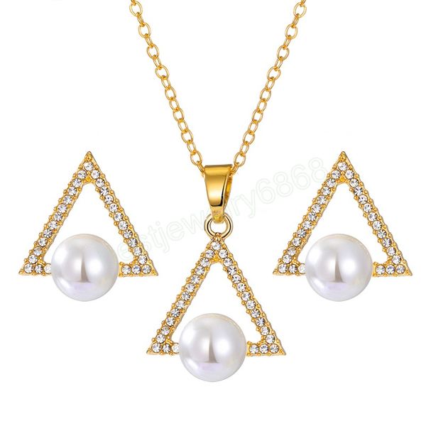 vintage triangle earrings pendant necklace for women pearl crystal chain fashion jewelry set party wedding gifts, Silver
vintage triangle earrings pendant necklace for women pearl crystal chain fashion jewelry set party wedding gifts, Silver