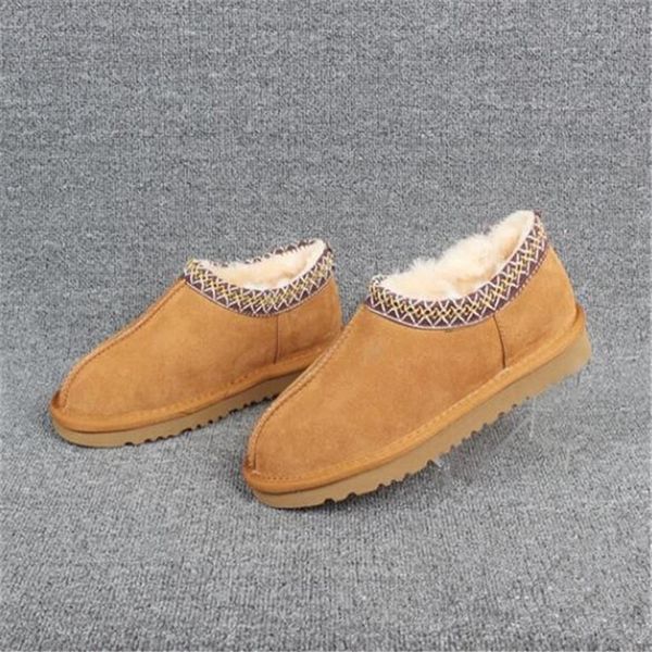 new classic boot men women boots ankle snow boots leather loafers winter slipper shoes size 34-44245e, Black