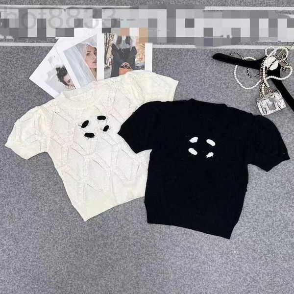 women's t-shirt designer french knitted short sleeve summer thin loose knowledgeable bottom shirt small fragrance p430, White
women's t-shirt designer french knitted short sleeve summer thin loose knowledgeable bottom shirt small fragrance p430, White