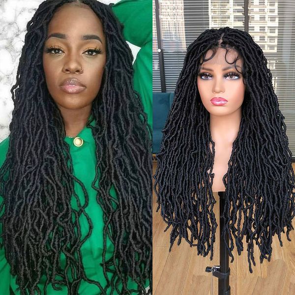 full lace faux locs braided wig curly hair hand-braided synthetic crochet braids with baby hair 32inch full double lace curlyfac, Black
full lace faux locs braided wig curly hair hand-braided synthetic crochet braids with baby hair 32inch full double lace curlyfac, Black