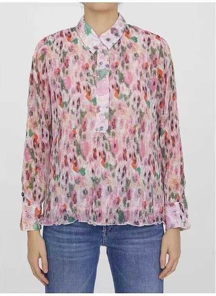 23ss ganni women designer shirt hawaii beach shirt flower print pleated lapel long-sleeved shirt women, White
23ss ganni women designer shirt hawaii beach shirt flower print pleated lapel long-sleeved shirt women, White