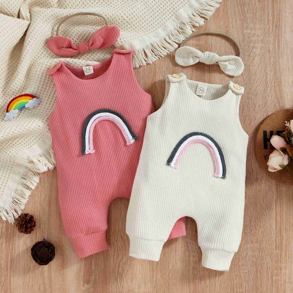 rompers citgeett summer newborn girl jumpsuit headband sleeveless cartoon rainbow pattern buttons ribbed romper clothes l230314, Blue
rompers citgeett summer newborn girl jumpsuit headband sleeveless cartoon rainbow pattern buttons ribbed romper clothes l230314, Blue