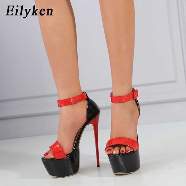 street style patent leather women platform sandals fashion open toe ankle buckle strap stiletto heels shoes 230306, Black
street style patent leather women platform sandals fashion open toe ankle buckle strap stiletto heels shoes 230306, Black