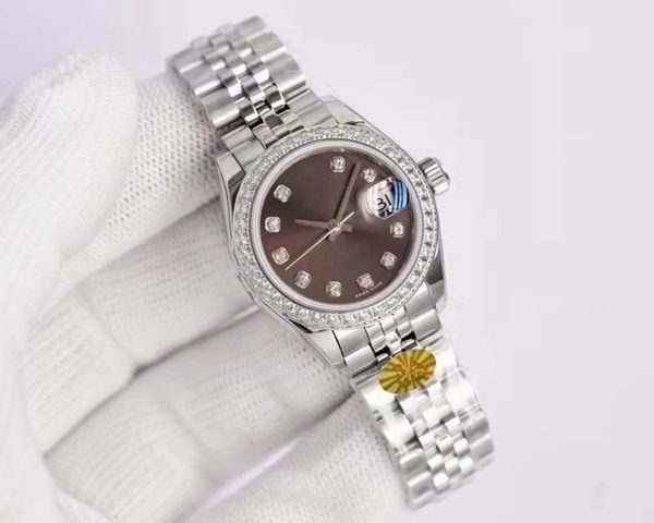 with original box woman watch 28mm lady watches multicolor dial julibee bracelet fashion automatic movement mechanical sapphire ladyes girl, Slivery;brown
with original box woman watch 28mm lady watches multicolor dial julibee bracelet fashion automatic movement mechanical sapphire ladyes girl, Slivery;brown