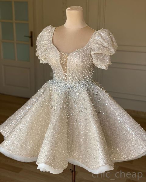 2023 arabic aso ebi beaded crystals wedding dress sequined lace a-line short summer beach bridal gowns dresses zj2022, White
2023 arabic aso ebi beaded crystals wedding dress sequined lace a-line short summer beach bridal gowns dresses zj2022, White