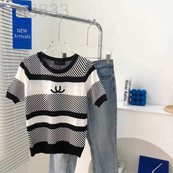 women's t-shirt designer embroidery letter round neck knitted short sleeve 23 spring new fashion fashionable loose versatile twoa, White
women's t-shirt designer embroidery letter round neck knitted short sleeve 23 spring new fashion fashionable loose versatile twoa, White