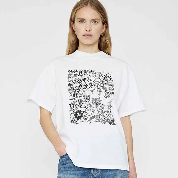23ss ab women fashion t shirt print pattern tees pullover casual bings loose short sleeve t-shirt designer polos, White
23ss ab women fashion t shirt print pattern tees pullover casual bings loose short sleeve t-shirt designer polos, White